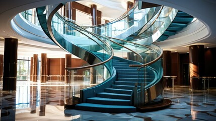 hotel glass staircase
