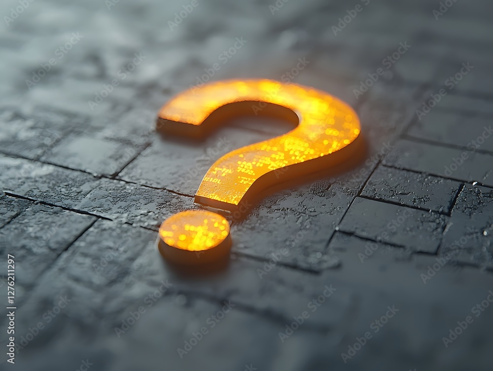 Aufkleber glowing question mark hovering over digital clock symbol of time sensitive business decisions