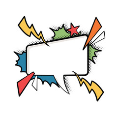 Bold and Bright Speech Bubbles in Pop Art Style