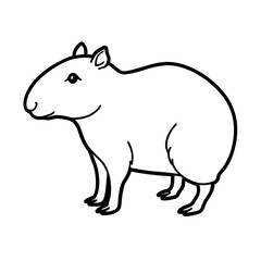 Minimalist Capybara Head Outline Vector Graphic
