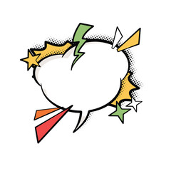 Bold and Bright Speech Bubbles in Pop Art Style