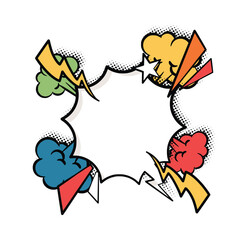 Bold and Bright Speech Bubbles in Pop Art Style