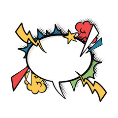 Bold and Bright Speech Bubbles in Pop Art Style