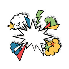 Bold and Bright Speech Bubbles in Pop Art Style