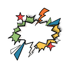 Bold and Bright Speech Bubbles in Pop Art Style