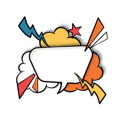 Bold and Bright Speech Bubbles in Pop Art Style