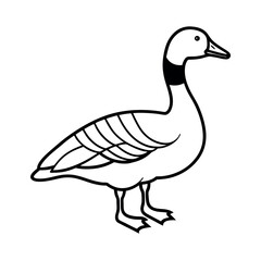 Creative White Faced Whistling Duck Outline Graphic for Projects
