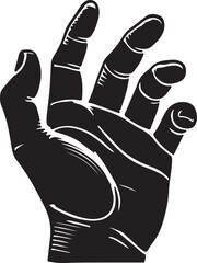 Raised Hands Vector Sihouettes.