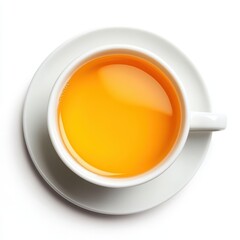 Overhead View of a Cup of Tea on a Saucer.