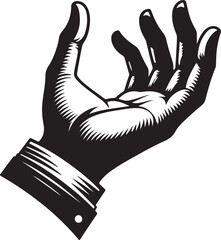 Raised Hands Vector Sihouettes.