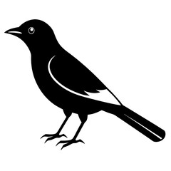 Black Oriole Bird Silhouette Vector Icon – Clear & Detailed.