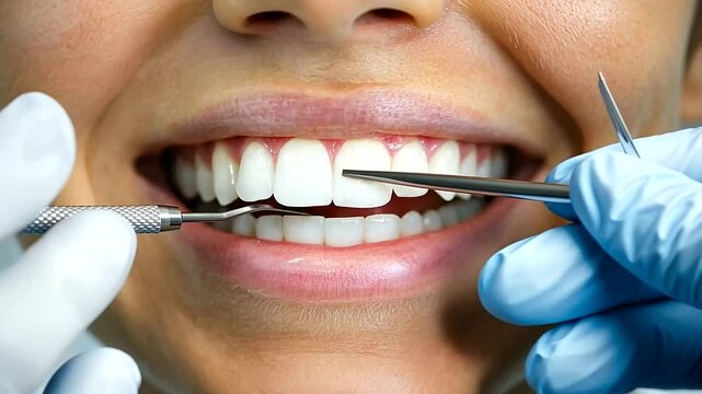 Dentist Working on Patient During Dental Procedure