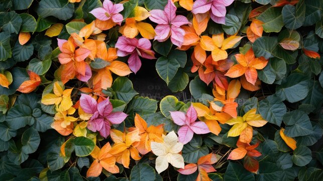 delicte leaves in a circle