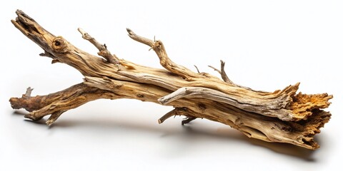 Fototapeta premium Isolated Dry Dead Tree Branch on White Background - High-Resolution Stock Photo