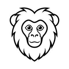 Unique Marmoset Head Line Art Outline Vector Design