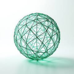 3D Abstract Wireframe Sphere with glowing lines