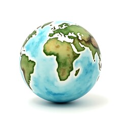 Fototapeta premium 3D Artistic Hand-Painted Globe with continents