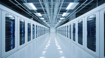 Obraz premium clean white data center