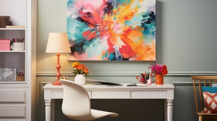 vibrant bright office desk