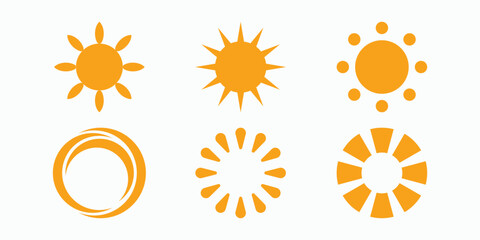 Collection of sun logo vector, sun abstract icon
