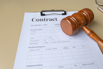 Business and Legal Agreement &ndash; Contract Paper and Gavel