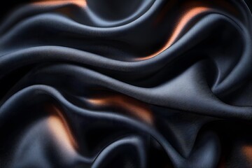 Obraz premium Luxurious Black and Gold Silky Fabric Texture for Design, Print, and Decor