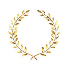 Elegant golden laurel wreath symbolizing achievement and victory, perfect for awards, recognition, or celebration themes.
