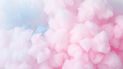 Fototapeta premium Colorful pastel fluffy cotton candy background, sweet candyfloss, abstract dessert texture, isolated on white, copy space, texture, copy space, candyfloss