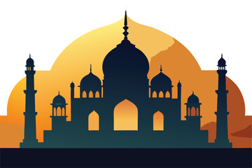 silhouette of a mosque