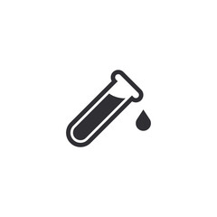 Chemical test tube. Glass flask. Glass container. Flask of poison. Jar icon. Medicine vial. Chemical test tube silhouette. Laboratory tube. Flask icon. Chemical bottle. Tube with a dripping drop. 