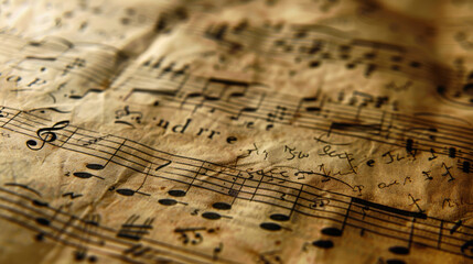 Classical Sheet Music with Violin and Notes