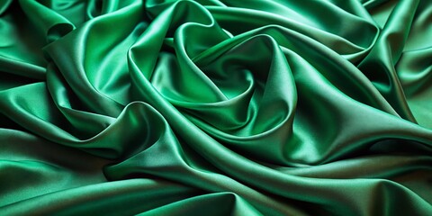 Obraz premium Luxurious Abstract Green Silk Fabric Background - High-Resolution Stock Photo
