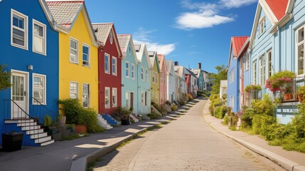 Fototapeta premium cobblestone houses panorama