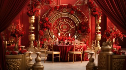 Fototapeta premium elegance gold and red background