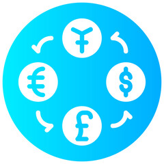 money market vector round glyph icon