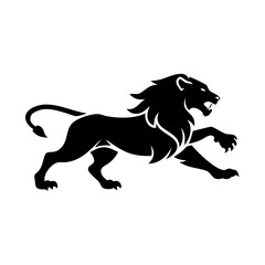  High-Quality Black Lion Illustration Vector for Designers