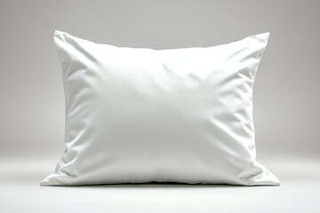A blank white square pillow is displayed on a neutral background, offering a versatile template for customization and decorative applications, perfect for design mockups.