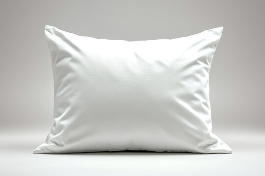 A blank white square pillow is displayed on a neutral background, offering a versatile template for customization and decorative applications, perfect for design mockups.
