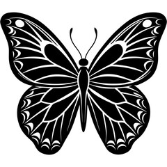 Elegant Butterfly Silhouette Vector for Creative Designs"