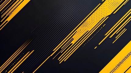 Abstract Black and Yellow Diagonal Stripes Background
