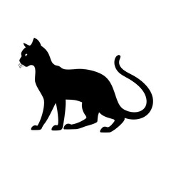 Fototapeta premium Elegant Black Cat Silhouette Vector for Recraft.ai