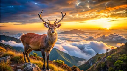 Majestic Deer on Mt. Karakunidake, Ebino Kogen, Japan: Breathtaking High-Resolution Wildlife Photography