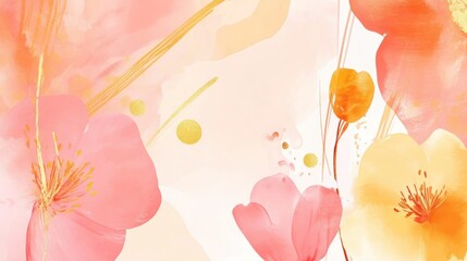 Beautiful background template made of Spring flowers.