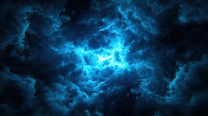 Fototapeta premium Blue cloudscape, swirling vortex, night sky, cosmic background, design element
