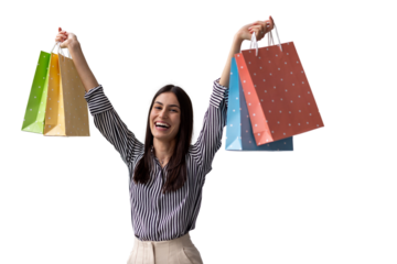 Young Latina woman holding shopping bags