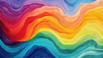 Fototapeta premium vibrant rainbow wave abstract art