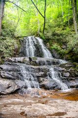 Fototapeta premium waterfall among rocks in a forest in Virginia.