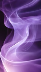 Abstract image displays flowing shapes in shades of purple