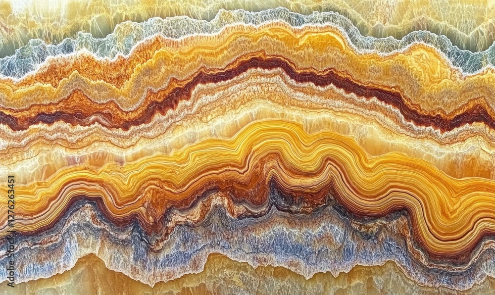 Aufkleber vibrant layers of agate stone showcasing intricate patterns and colors in a natural setting