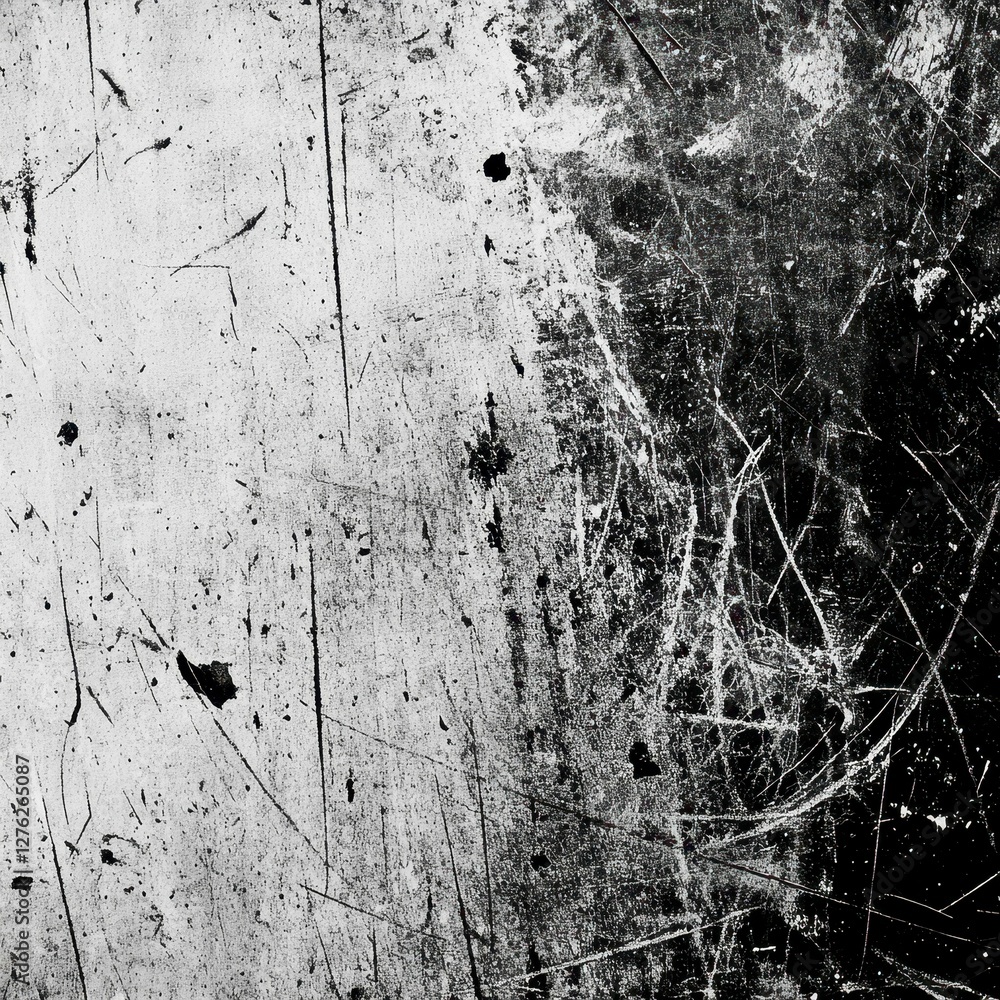 Poster gritty contrast abstract scratch texture background of black and white surface composition
